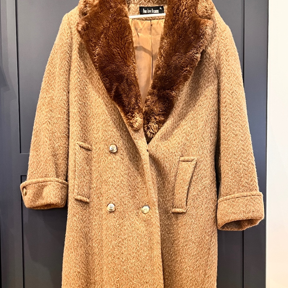 Paul Levy Designs Wool Coat With Real Fur Collar View 5